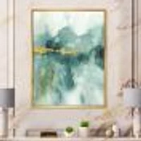 Blue Watercolor Impression with Gold  Wall Art