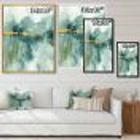 Blue Watercolor Impression with Gold  Wall Art