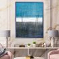 Toile « Teal Meets Grey Abstract Art »