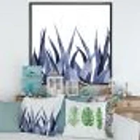 Navy Blue Agave Leaves  Wall Art