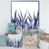 Navy Blue Agave Leaves  Wall Art