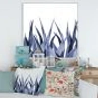 Navy Blue Agave Leaves  Wall Art