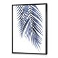 Blue Palm Leaves Abstract Tropical Branches  Wall Art