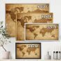Ancient Map of The World V Canvas Wall Art