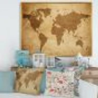 Ancient Map of The World V Canvas Wall Art