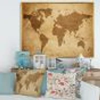 Ancient Map of The World V Canvas Wall Art