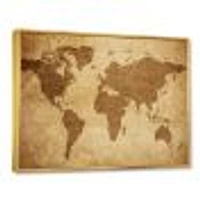 Ancient Map of The World V Canvas Wall Art