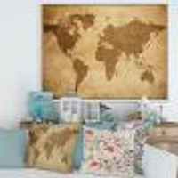 Ancient Map of The World V Canvas Wall Art