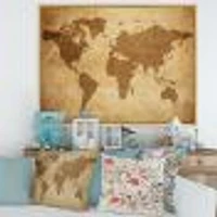 Ancient Map of The World V Canvas Wall Art