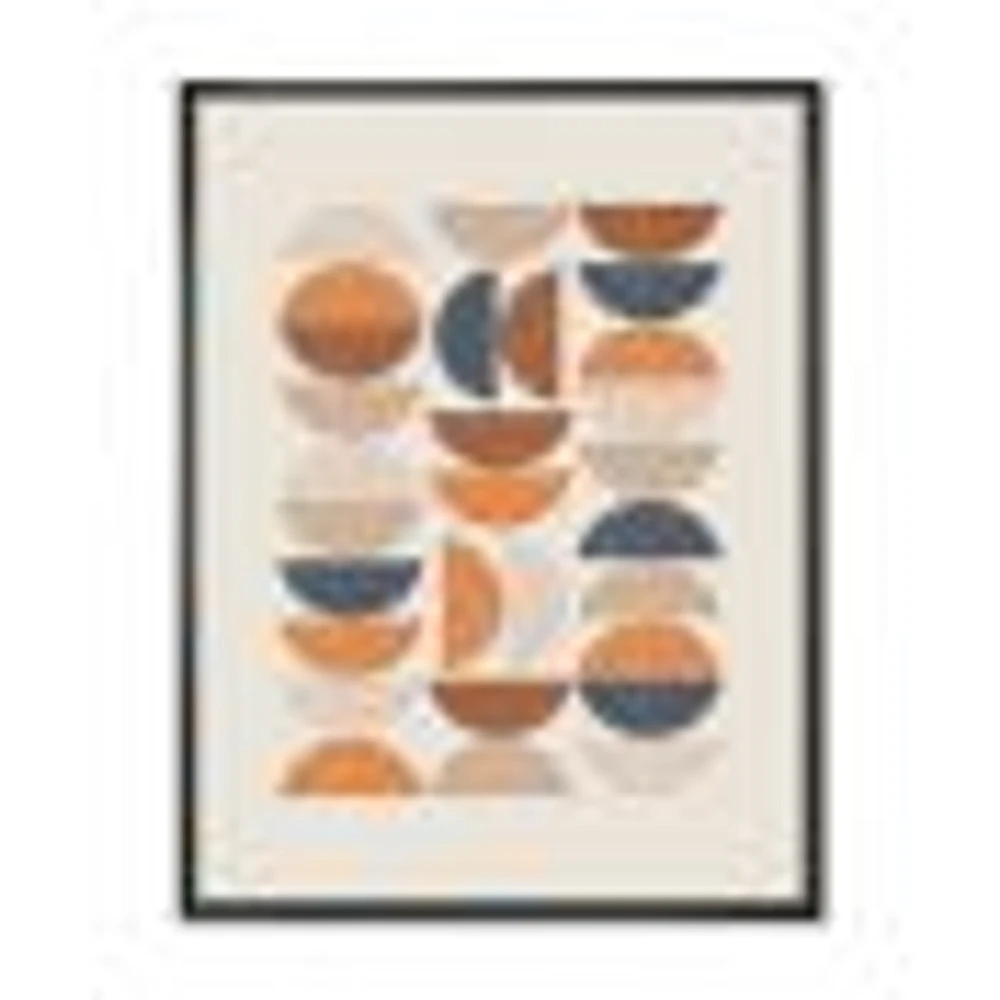 Abstract Sun and Moon S Blue Orange  Wall Art