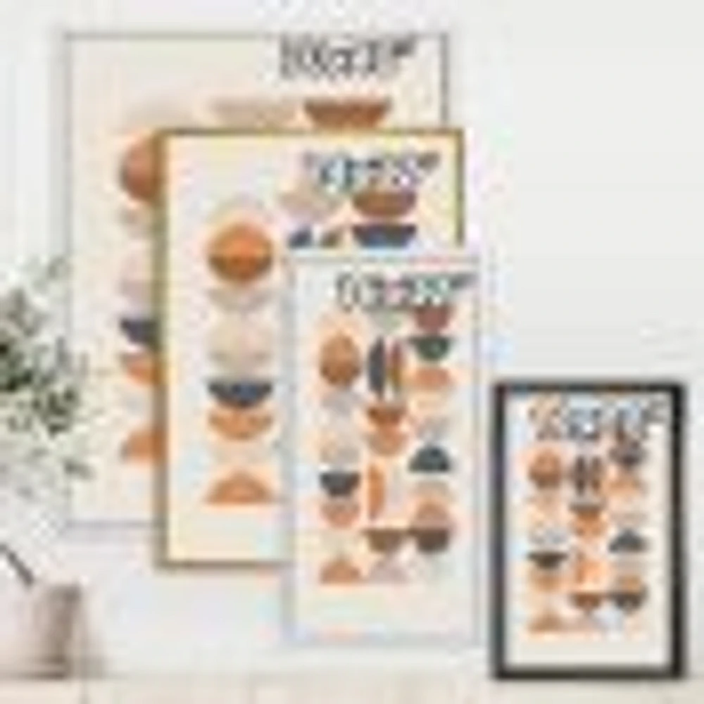 Abstract Sun and Moon S Blue Orange  Wall Art