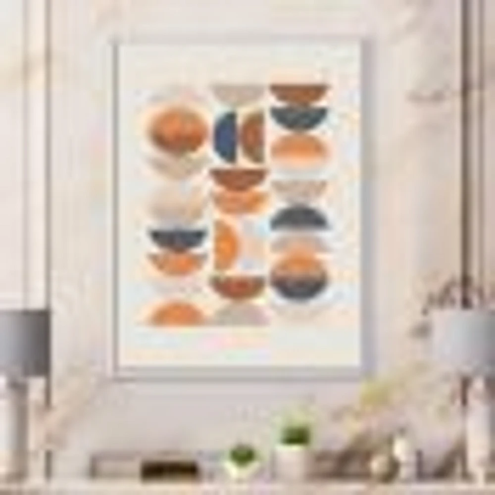 Abstract Sun and Moon S Blue Orange  Wall Art