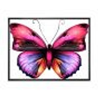 Bright Pink Butterfly Portrait  Wall Art