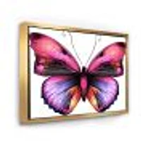 Bright Pink Butterfly Portrait  Wall Art