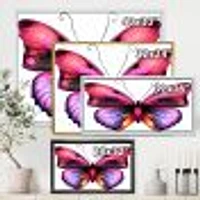 Bright Pink Butterfly Portrait  Wall Art