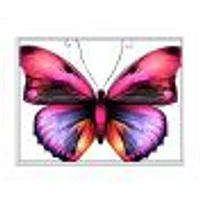Bright Pink Butterfly Portrait  Wall Art