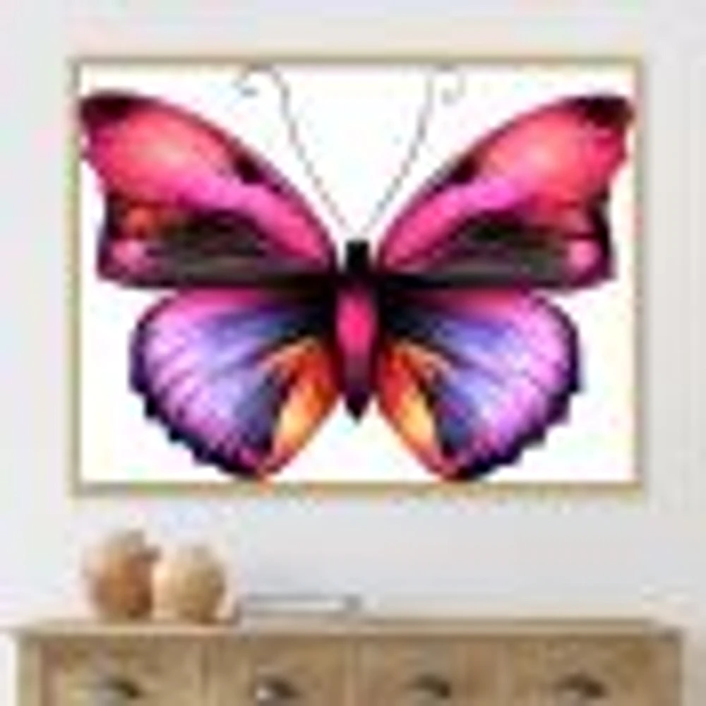 Bright Pink Butterfly Portrait  Wall Art