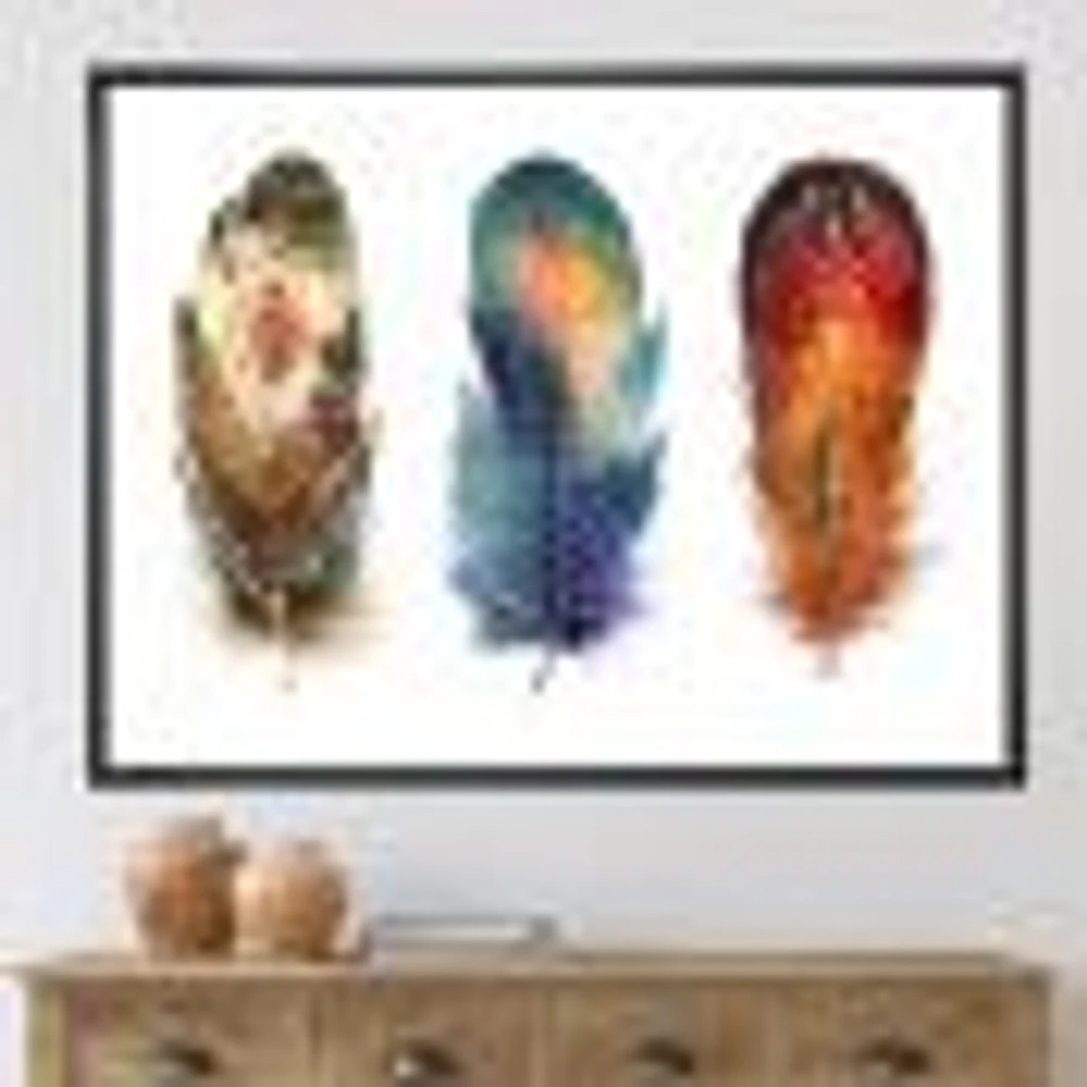Colourful Boho Feather Set IX  Wall Art
