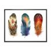 Colourful Boho Feather Set IX  Wall Art