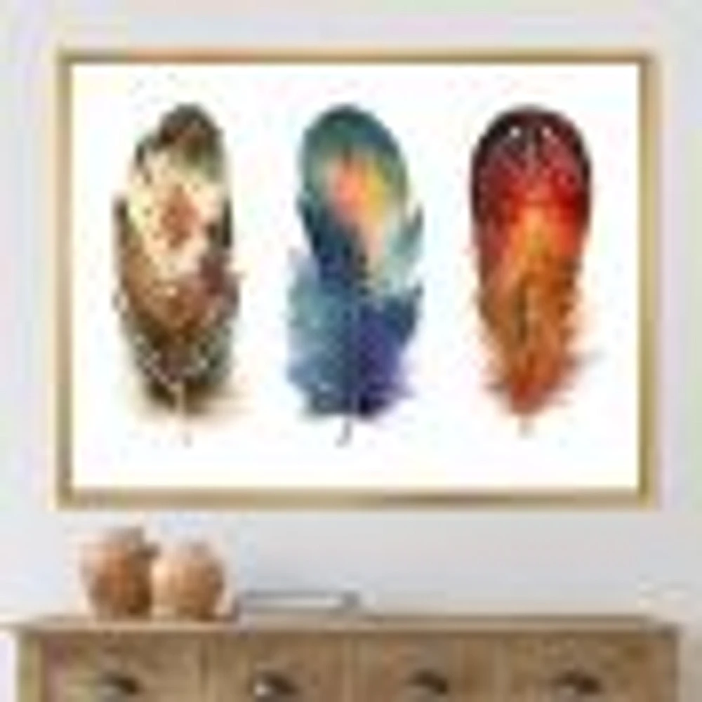 Colourful Boho Feather Set IX  Wall Art