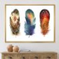 Colourful Boho Feather Set IX  Wall Art