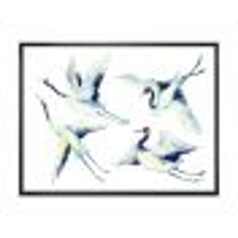 Asian Crane Bird Impression Wall Art