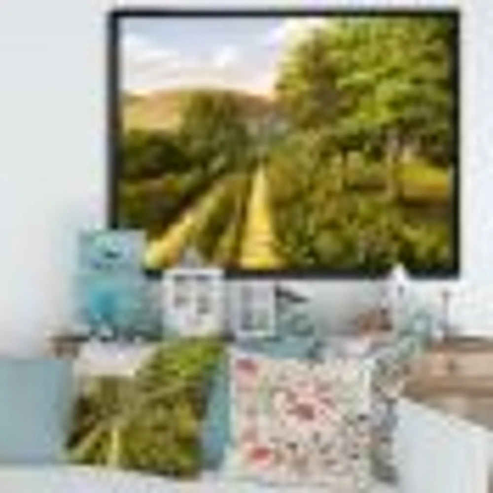Vibrant Country Road During Summer  Wall Art