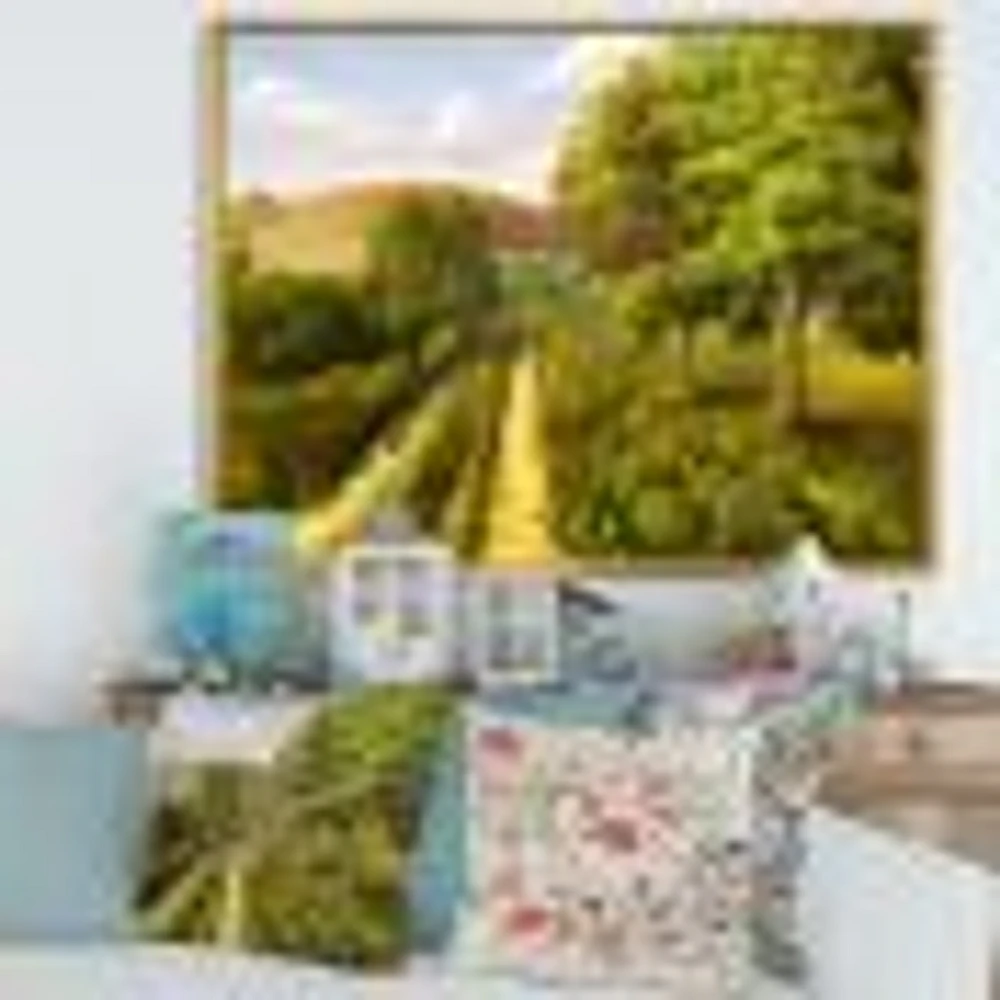Vibrant Country Road During Summer  Wall Art