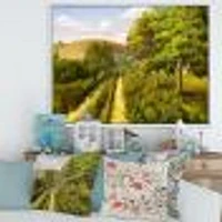Vibrant Country Road During Summer  Wall Art