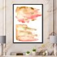 Pink Gold Red and Beige Abstract Clouds  Canvas Wall Art Print