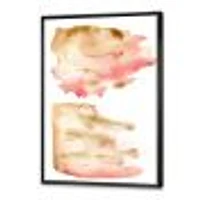 Pink Gold Red and Beige Abstract Clouds  Canvas Wall Art Print
