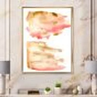 Pink Gold Red and Beige Abstract Clouds  Canvas Wall Art Print