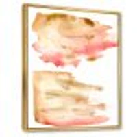 Pink Gold Red and Beige Abstract Clouds  Canvas Wall Art Print