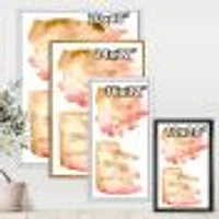 Pink Gold Red and Beige Abstract Clouds  Canvas Wall Art Print