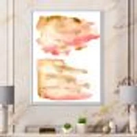 Pink Gold Red and Beige Abstract Clouds  Canvas Wall Art Print