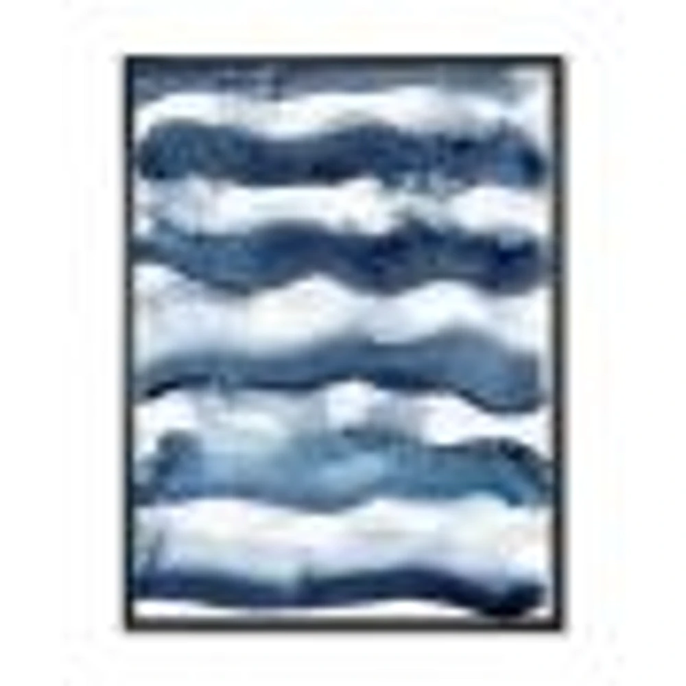 Abstract Classic Blue Waves Wall Art