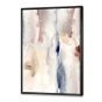 Pastel Abstract with Dark Blue Pink & Gray Spots  Wall Art