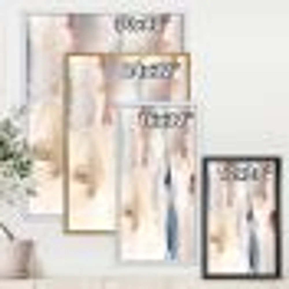 Pastel Abstract with Dark Blue Pink & Gray Spots  Wall Art