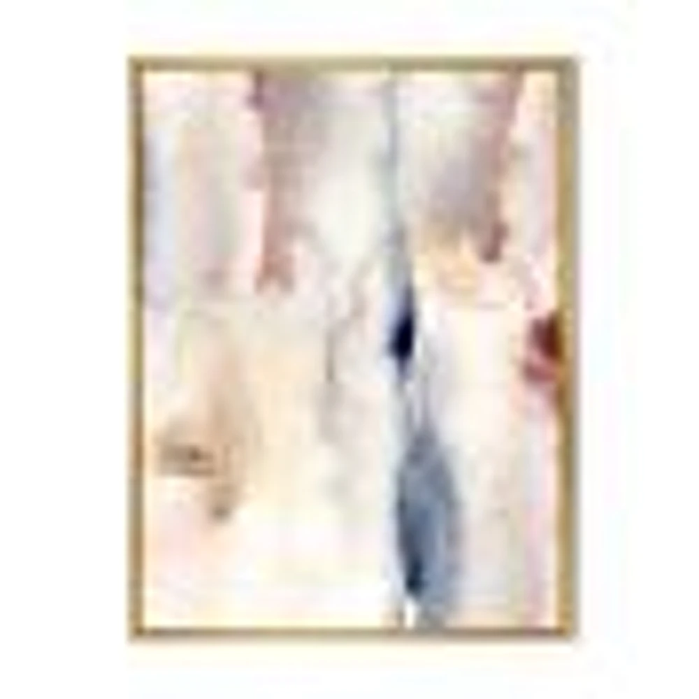 Pastel Abstract with Dark Blue Pink & Gray Spots  Wall Art