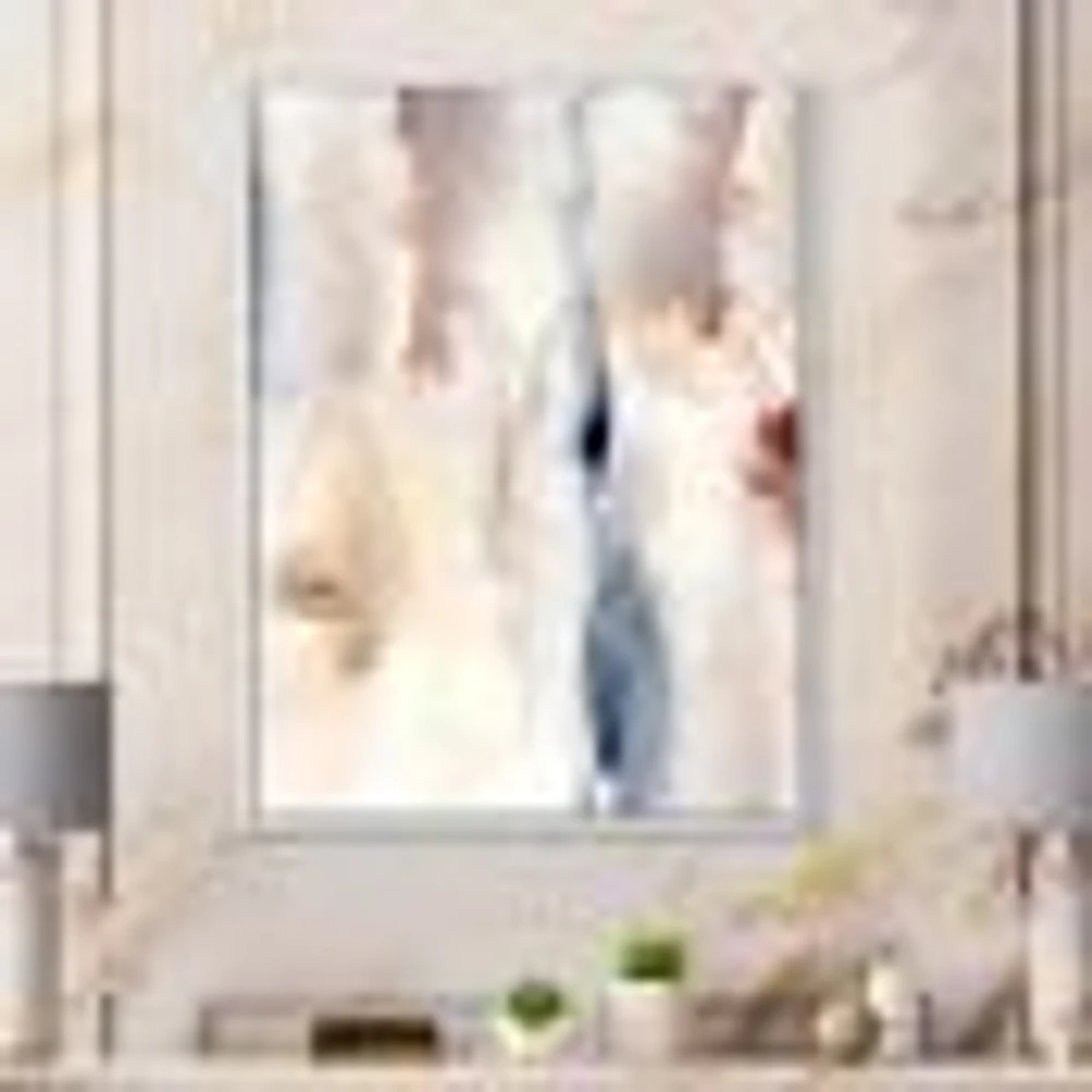Pastel Abstract with Dark Blue Pink & Gray Spots  Wall Art