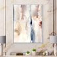 Pastel Abstract with Dark Blue Pink & Gray Spots  Wall Art