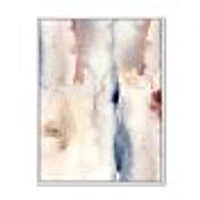 Pastel Abstract with Dark Blue Pink & Gray Spots  Wall Art