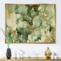 Green Luxury Abstract Fluid Art I Canvas Wall Print