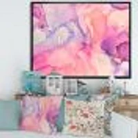 Pink and Purple Abstract Marble Texture I Canvas Wall Art Print