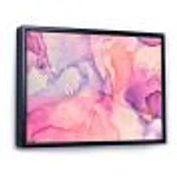 Pink and Purple Abstract Marble Texture I Canvas Wall Art Print