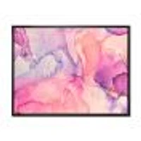 Pink and Purple Abstract Marble Texture I Canvas Wall Art Print