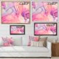 Pink and Purple Abstract Marble Texture I Canvas Wall Art Print