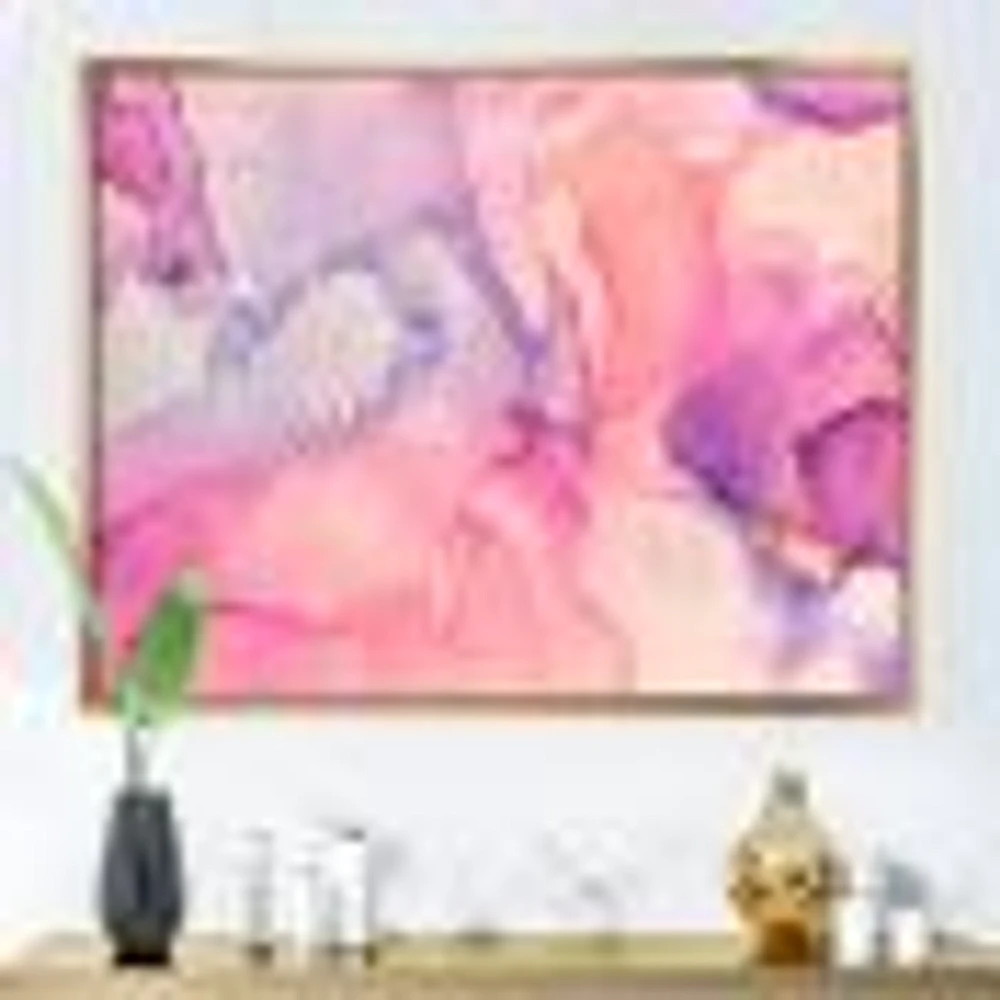 Pink and Purple Abstract Marble Texture I Canvas Wall Art Print