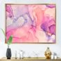 Pink and Purple Abstract Marble Texture I Canvas Wall Art Print