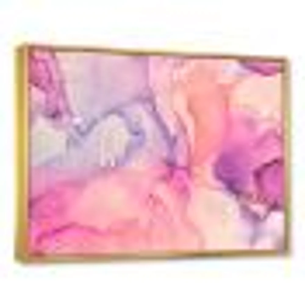 Pink and Purple Abstract Marble Texture I Canvas Wall Art Print